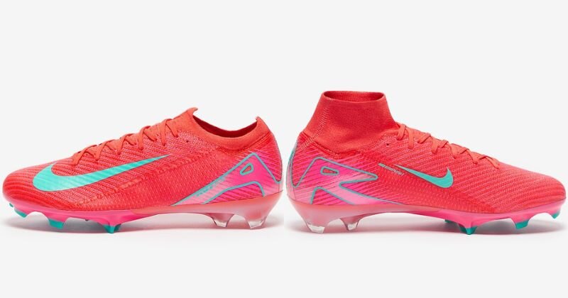 nike mercurial vapor football boot and mercurial superfly boot in red